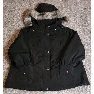 Giacca Women's Black Coat Jacket Zipper Faux Suede/Polyester and Soft Lined....